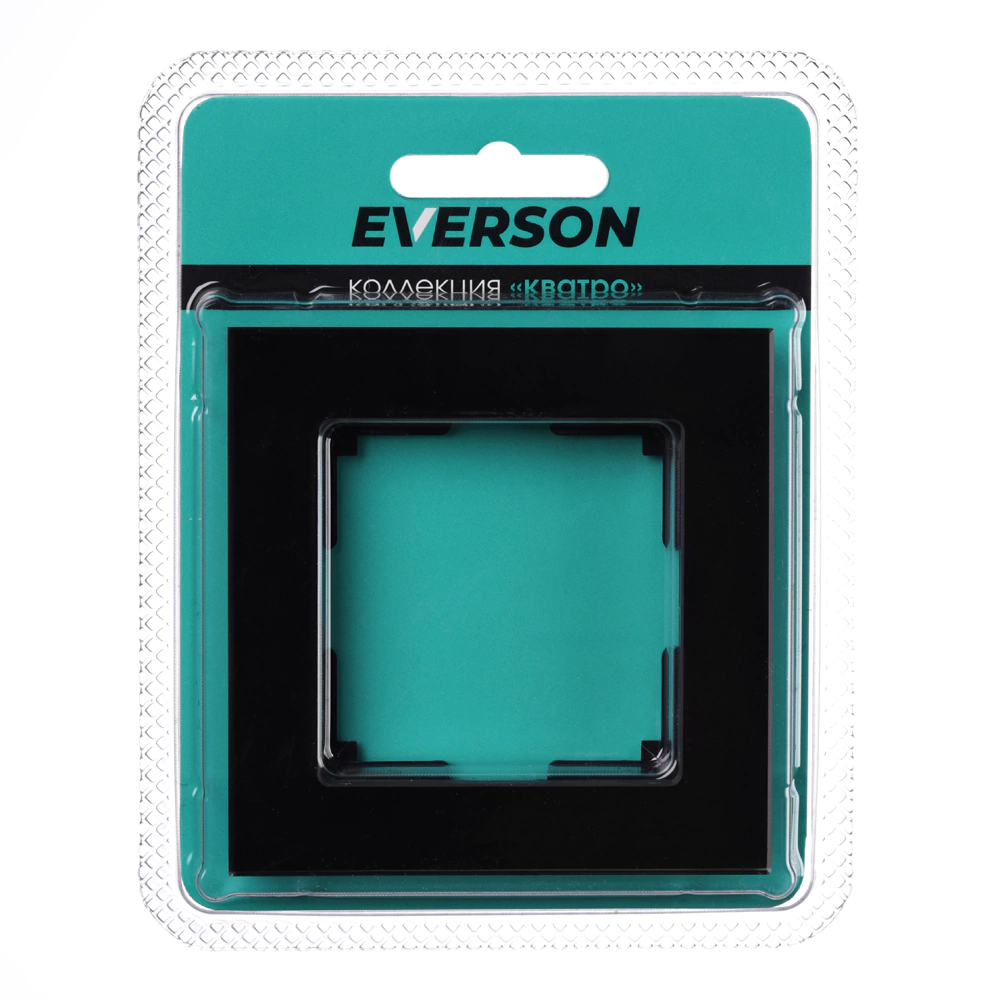 Рамка ONVOLT/EVERSON Кватро стекло 1 пост черная