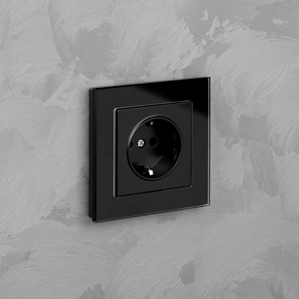 Рамка ONVOLT/EVERSON Кватро стекло 1 пост черная