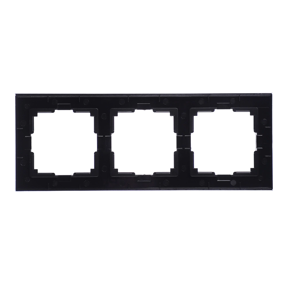Рамка ONVOLT/EVERSON Кватро стекло 3 поста черная