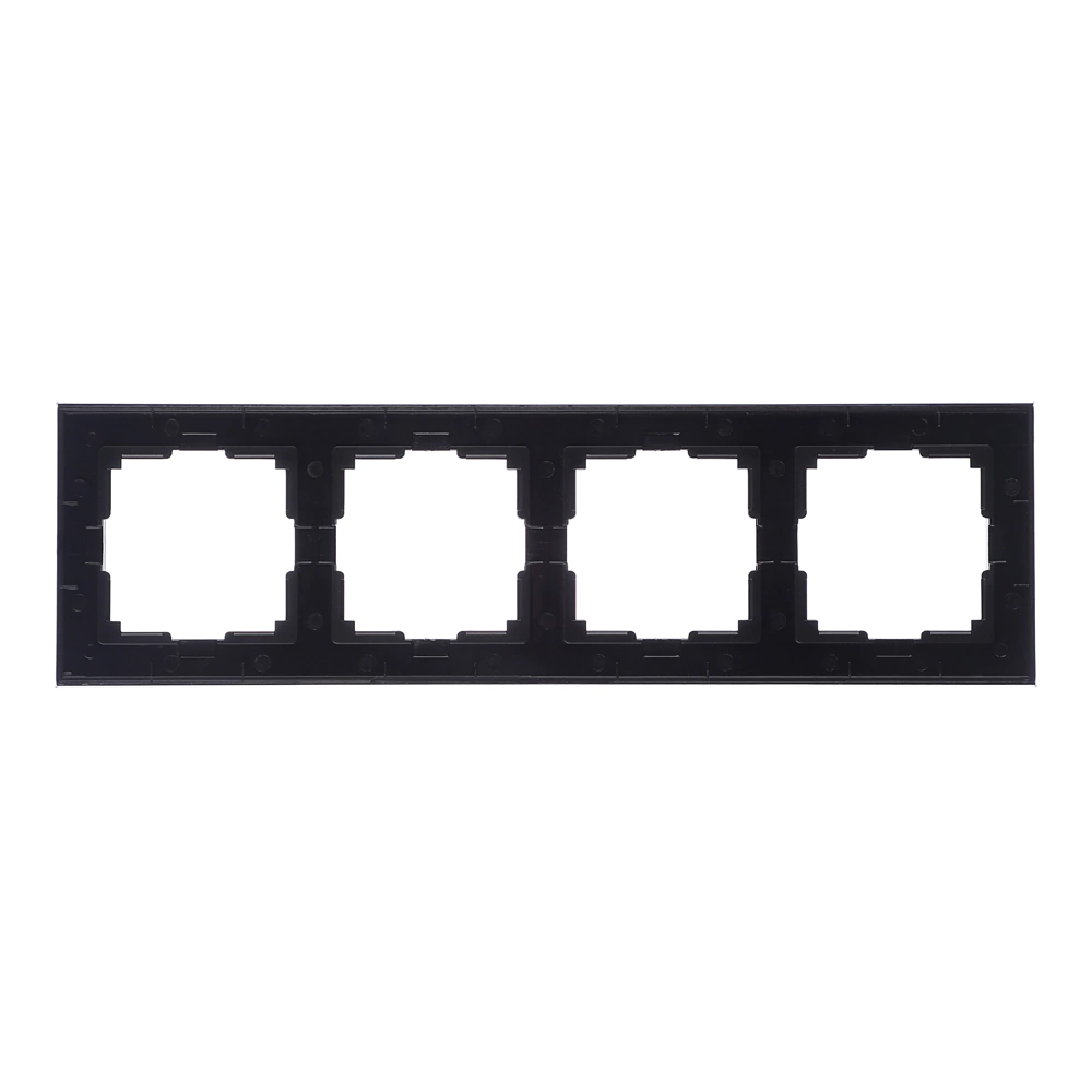 Рамка ONVOLT/EVERSON Кватро стекло 4 поста черная