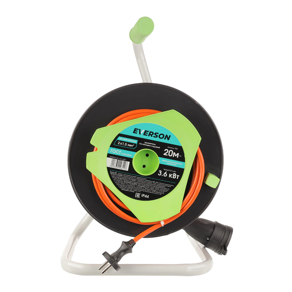 Удлинитель на катушке садовый EVERSON 20 м без заземления