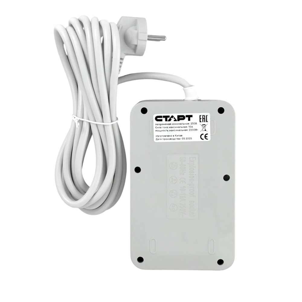 Фильтр сетевой 4 гнезда + 3USB 3 м Старт