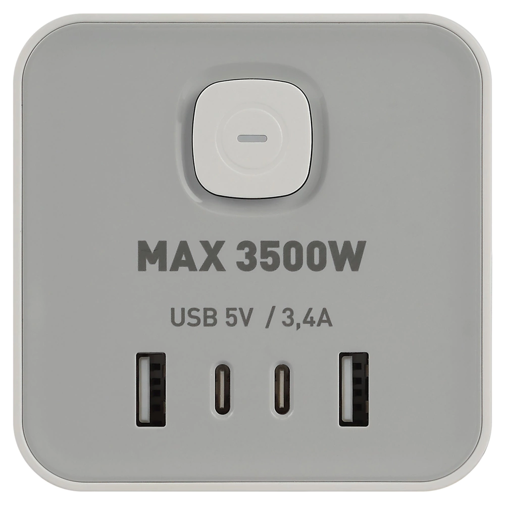 Фильтр сетевой башня 1,5 м 8 гнезд + 4USB-A+C белый ЭРА