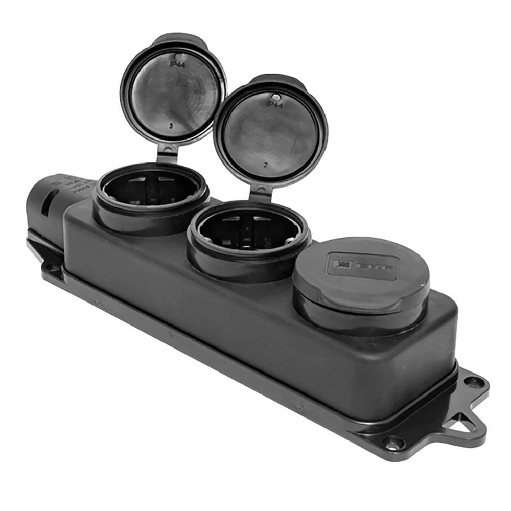 Колодка EKF Марс 3 гнезда с заземлением IP44 каучук