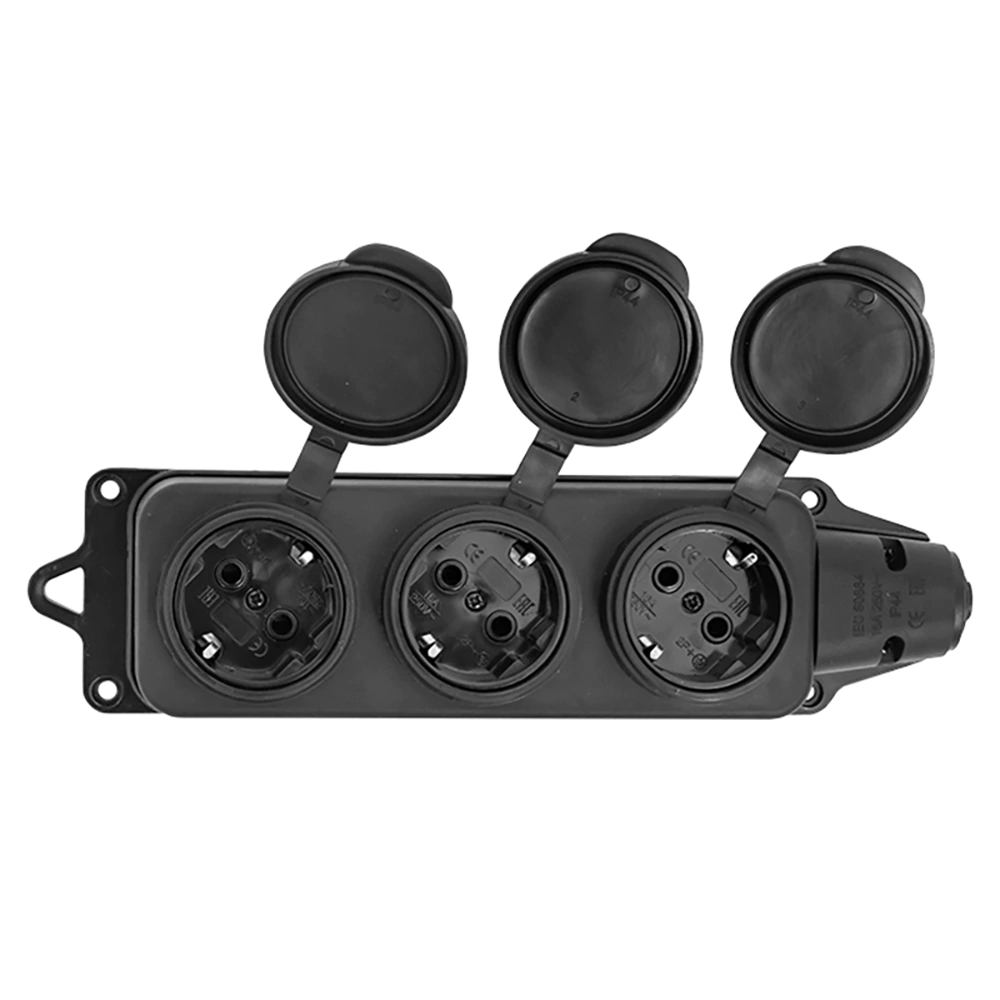 Колодка EKF Марс 3 гнезда с заземлением IP44 каучук