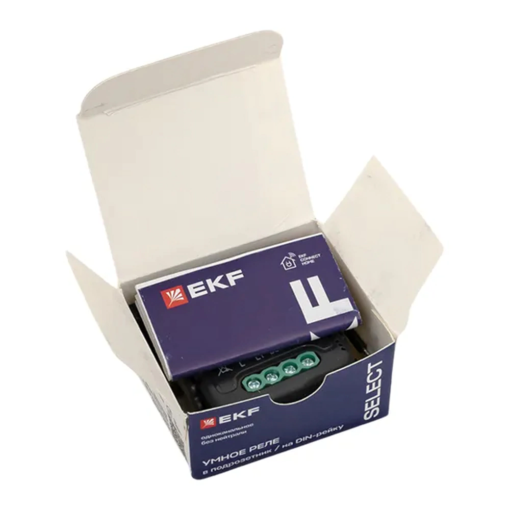 Умное реле в подрозетник 1-канальное без нейтрали Zigbee EKF Connect Select