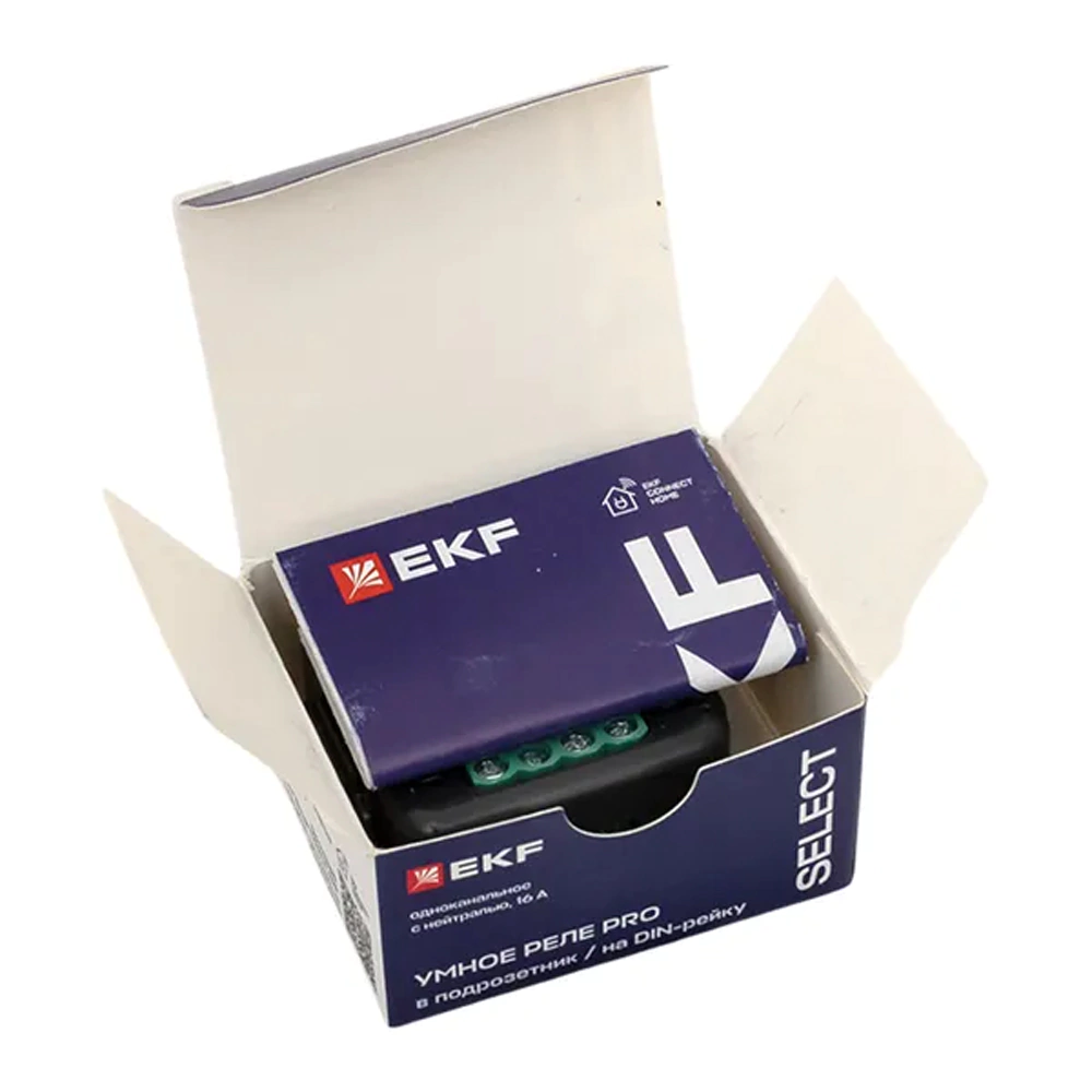 Умное реле в подрозетник 1-канальное с нейтралью Zigbee EKF Connect Select PRO