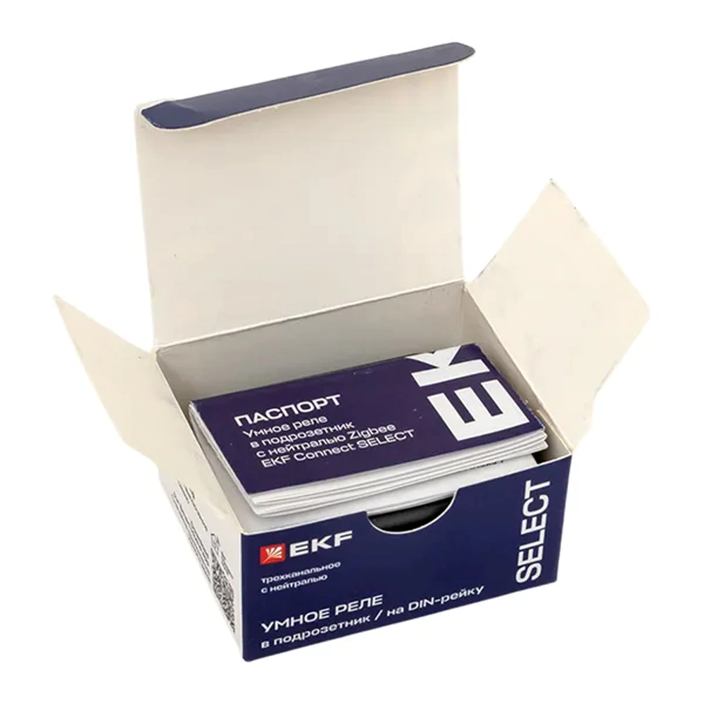 Умное реле в подрозетник 3-канальное с нейтралью Zigbee EKF Connect Select