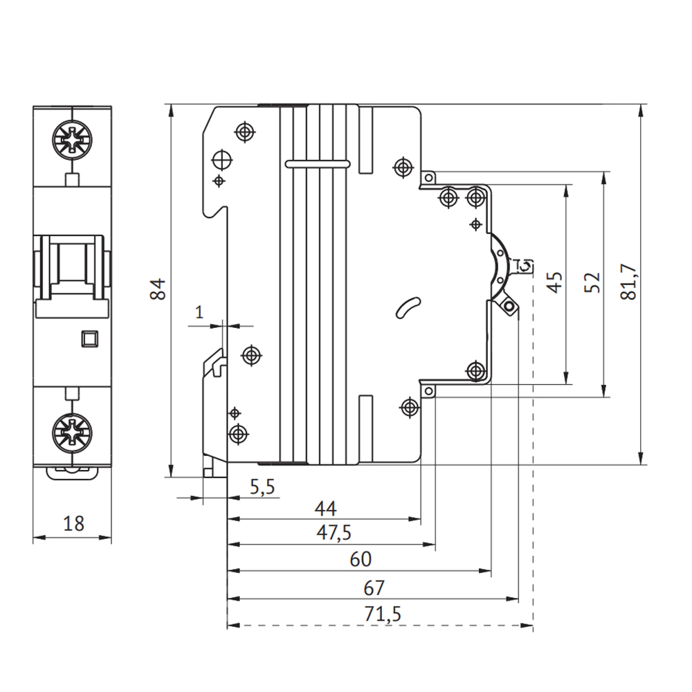 Выключатель автоматический КЭАЗ OptiDin BM63-1C40 1п 6 кА 40 А С