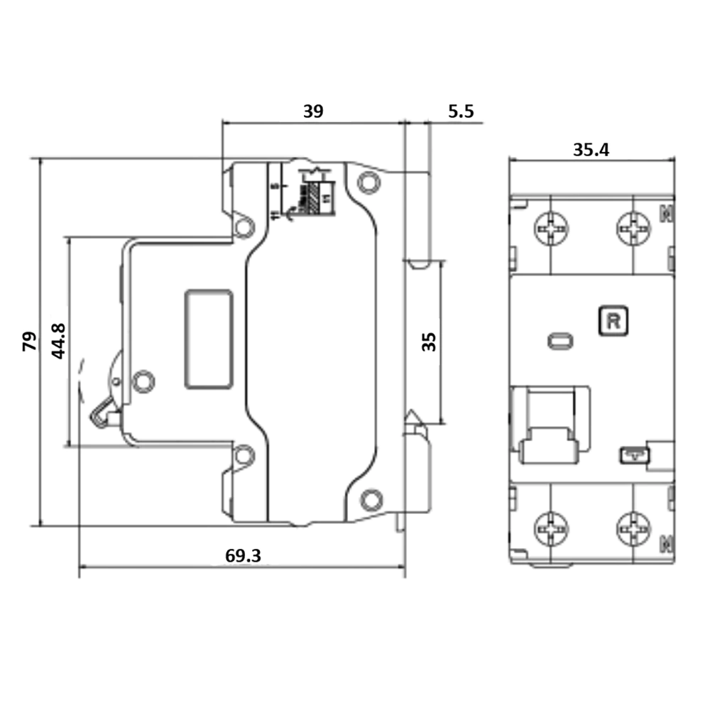 Выключатель автоматический дифференциальный DEKraft 1п+N С 40 А 6 кА 30 мА тип АC