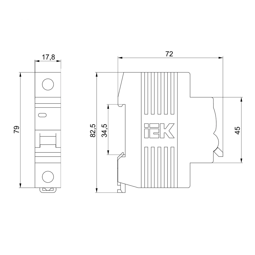 Выключатель автоматический IEK KARAT 1п 4,5 кА 50 А C