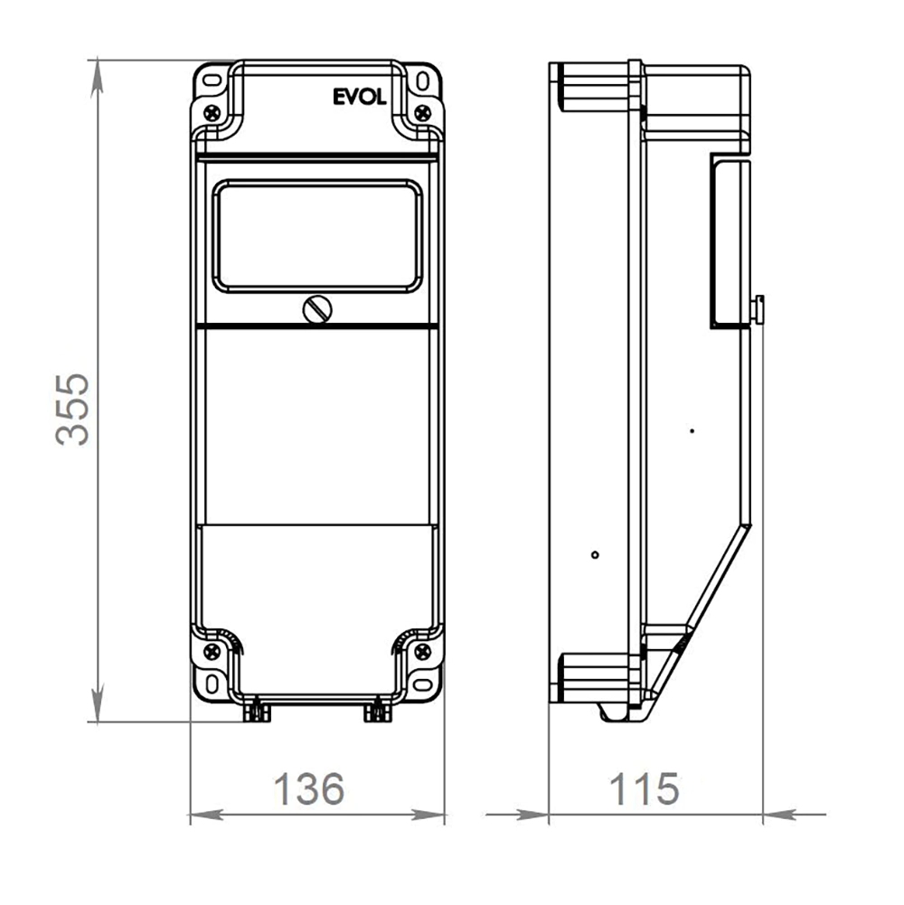 Щит навесной 2 розетки Schuko 16 А 230 В + 1 розетка CEE 32 А 400 В EVOL COMBOX 5