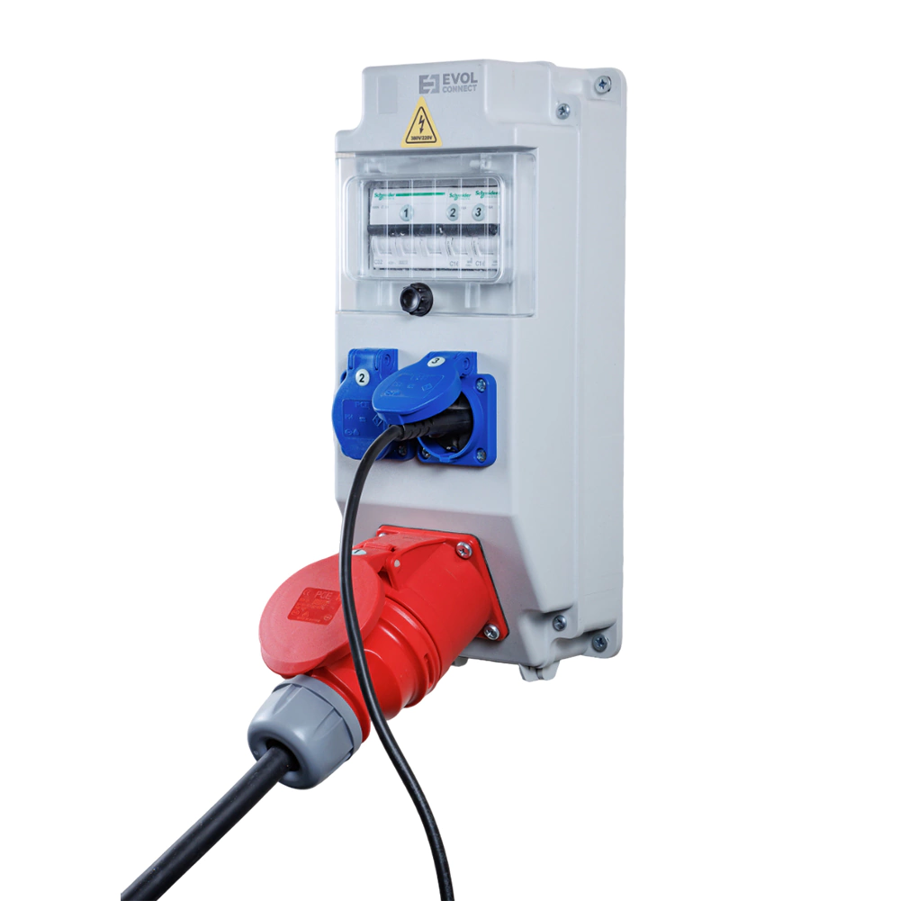 Щит навесной 2 розетки Schuko 16 А 230 В + 1 розетка CEE 32 А 400 В EVOL COMBOX 5