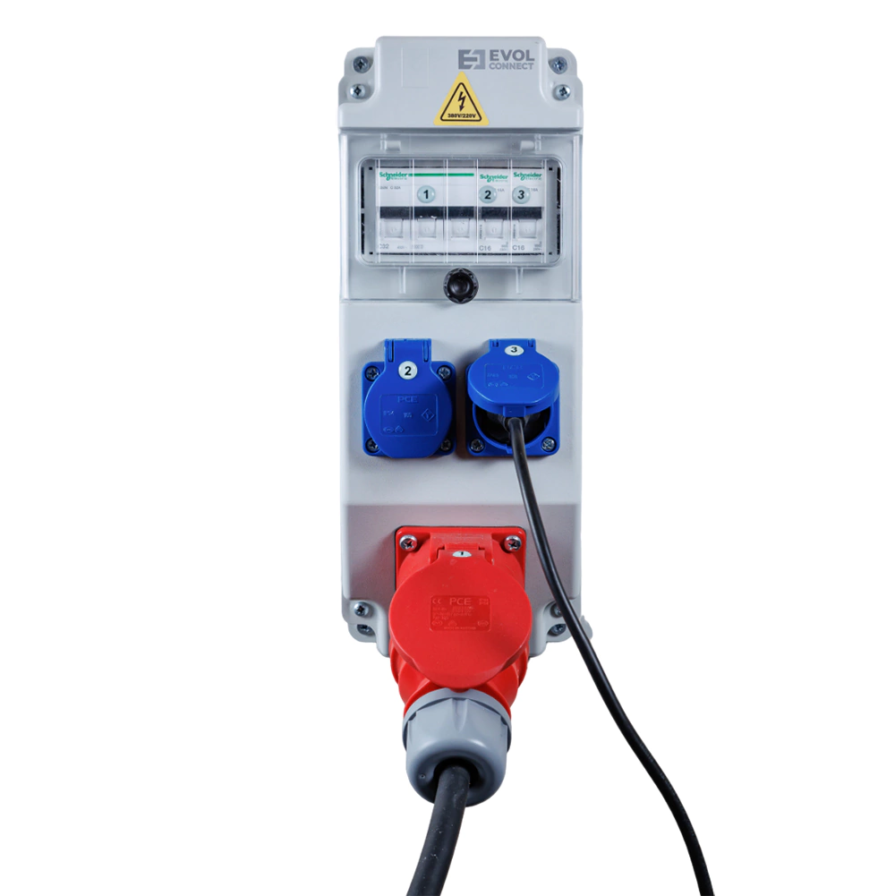 Щит навесной 2 розетки Schuko 16 А 230 В + 1 розетка CEE 32 А 400 В EVOL COMBOX 5