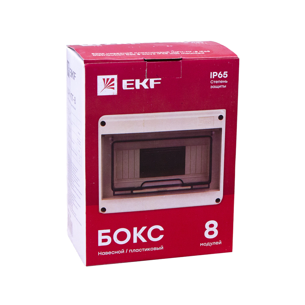 Ящик навесной пластиковый 147,5х203х89 мм 8 модулей IP65 EKF ЩРН-ПГ-8