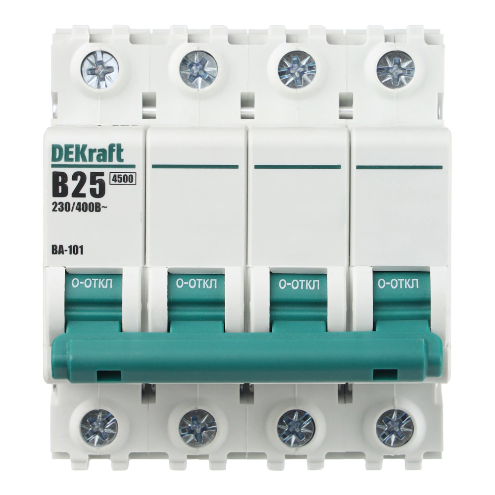 Выключатель автоматический 4п 25 А 4,5 кА B DEKraft