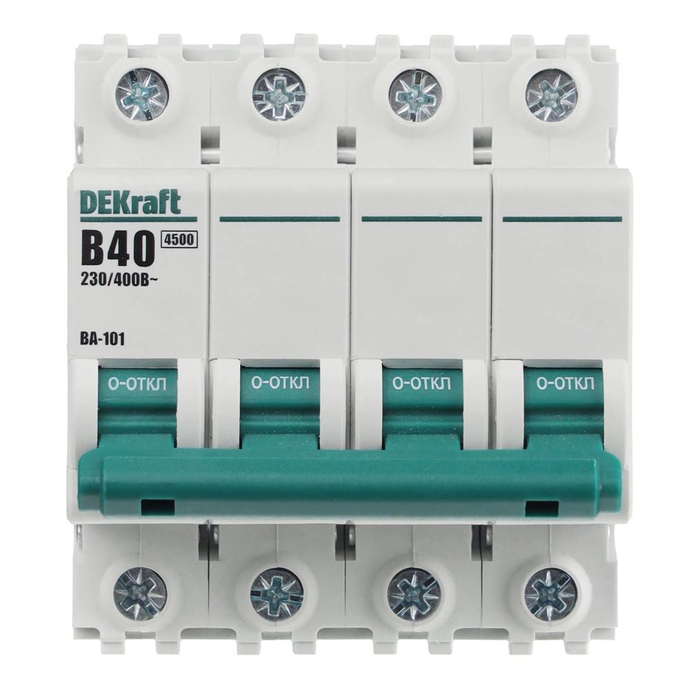 Выключатель автоматический 4п 40 А 4,5 кА B DEKraft