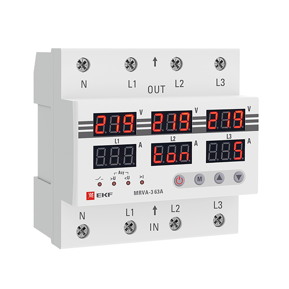 EKF Реле напряжения и тока с дисплеем EKF PROxima MRVA-3-63A