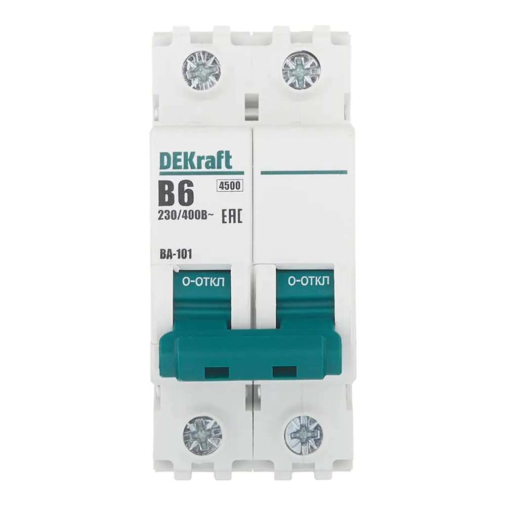 Выключатель автоматический DEKraft 2п 4,5 кА 6 А B