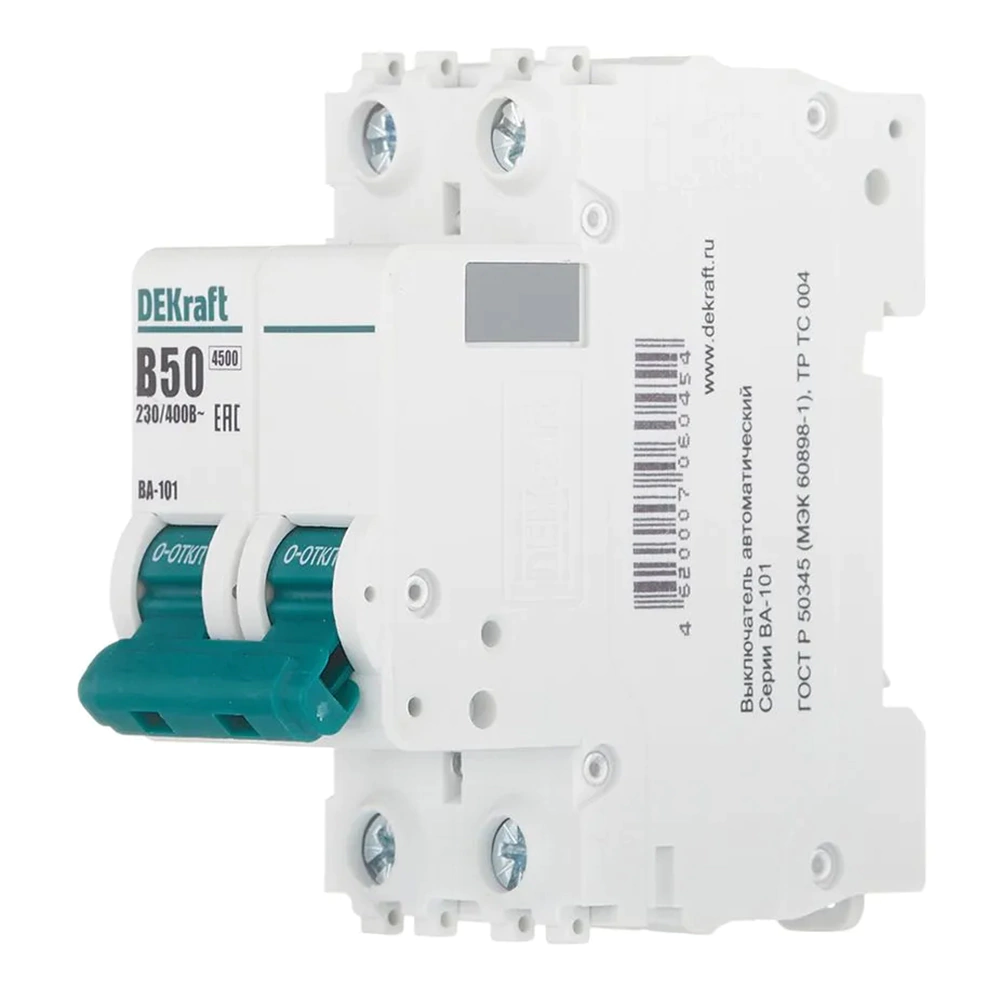 Выключатель автоматический DEKraft 2п 4,5 кА 50 А B