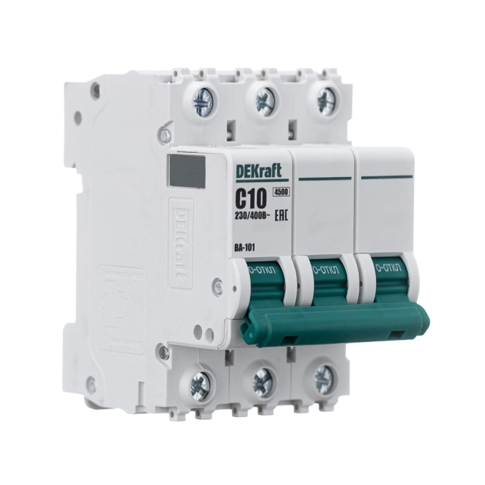 Выключатель автоматический DEKraft 3п 4,5 кА 10 А С
