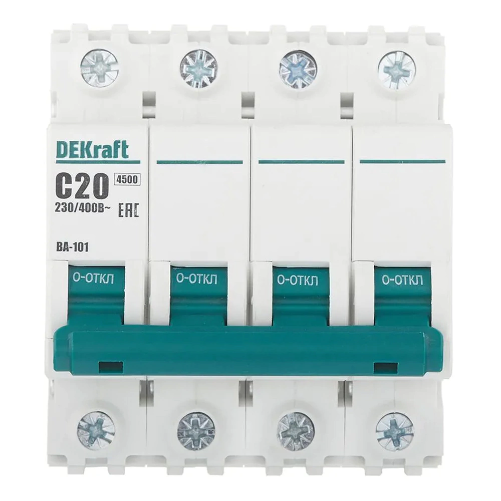 Выключатель автоматический DEKraft 4п 4,5 кА 20 А С
