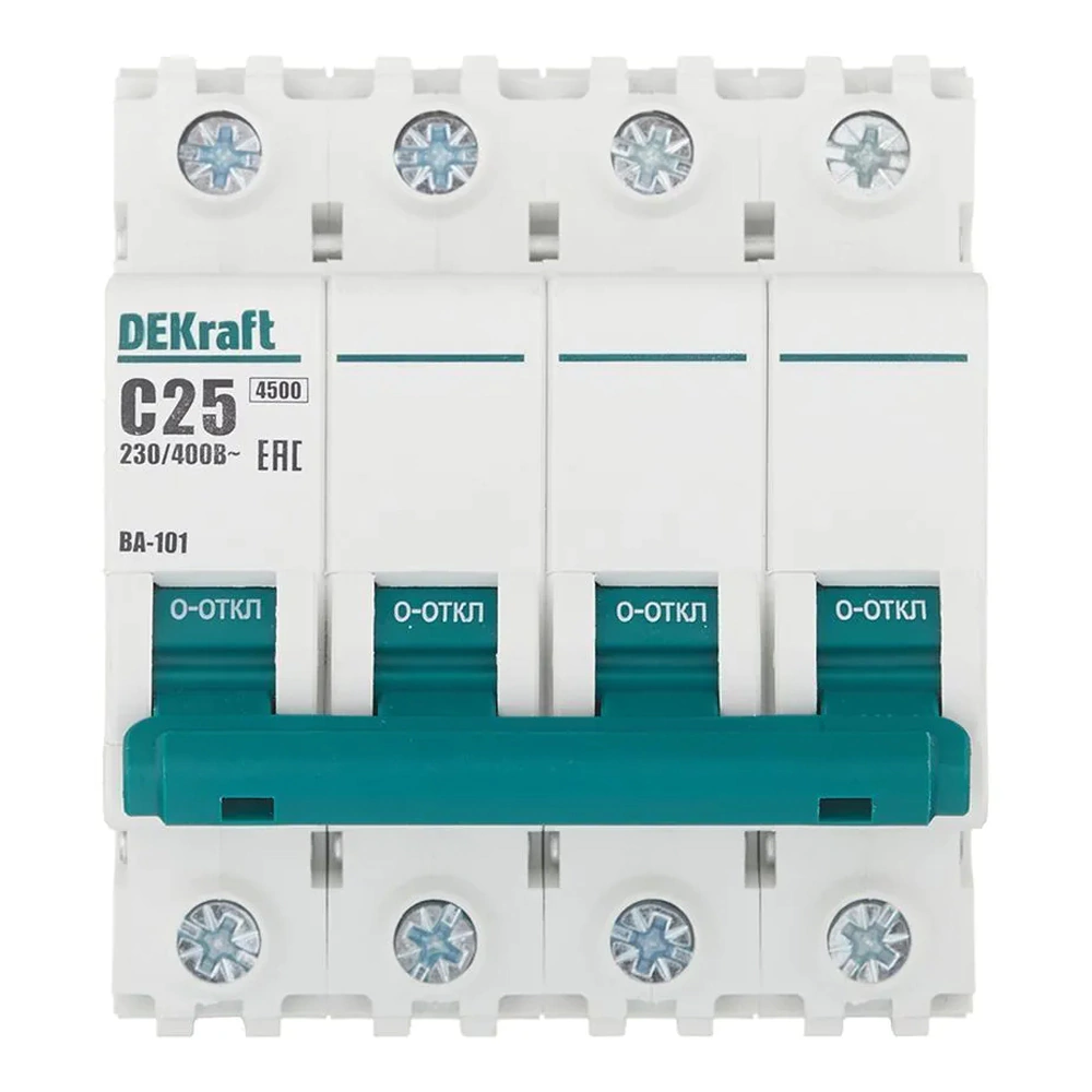 Выключатель автоматический DEKraft 4п 4,5 кА 25 А С