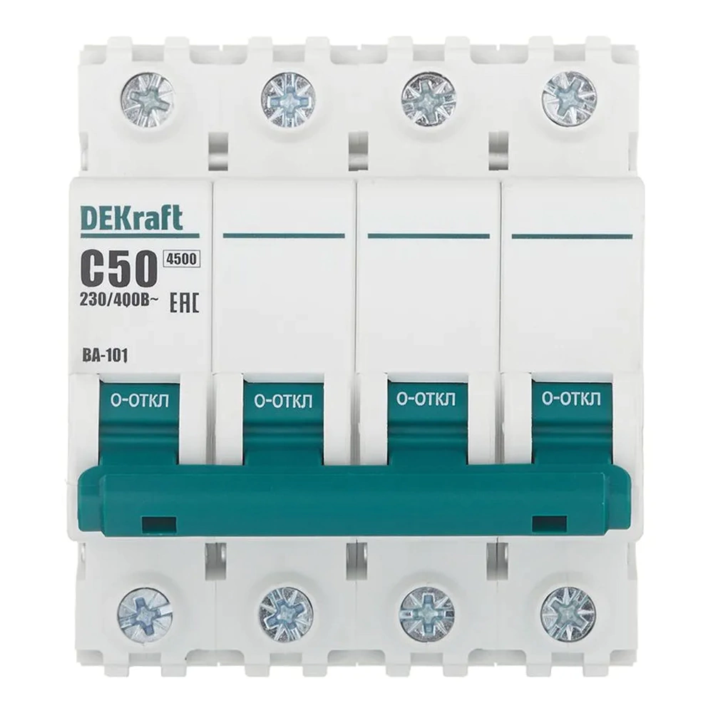 Выключатель автоматический DEKraft 4п 4,5 кА 50 А С