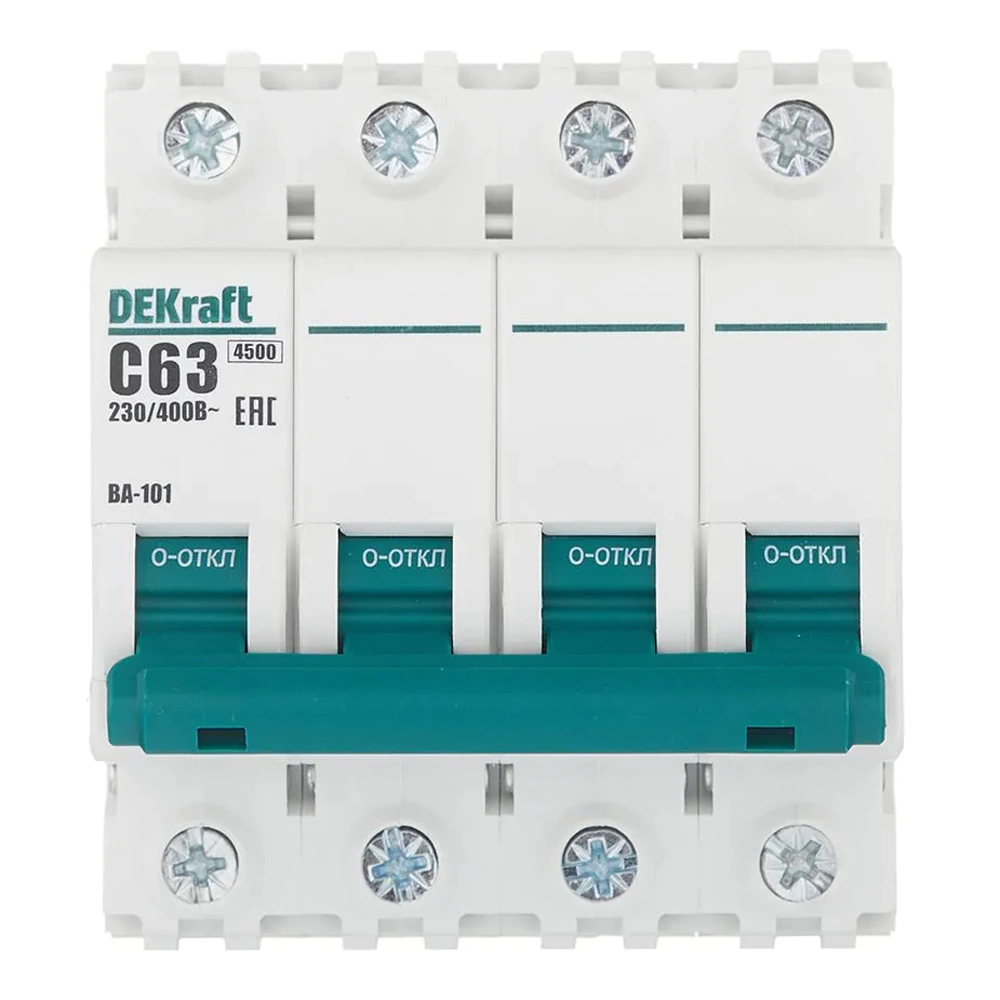 Выключатель автоматический DEKraft 4п 4,5 кА 63 А С