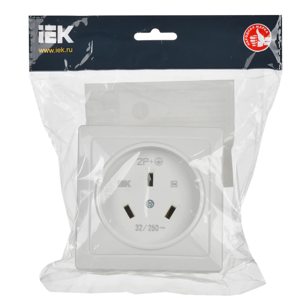 Розетка разборная для плиты 230 В 32 А 3 контакта белая IEK