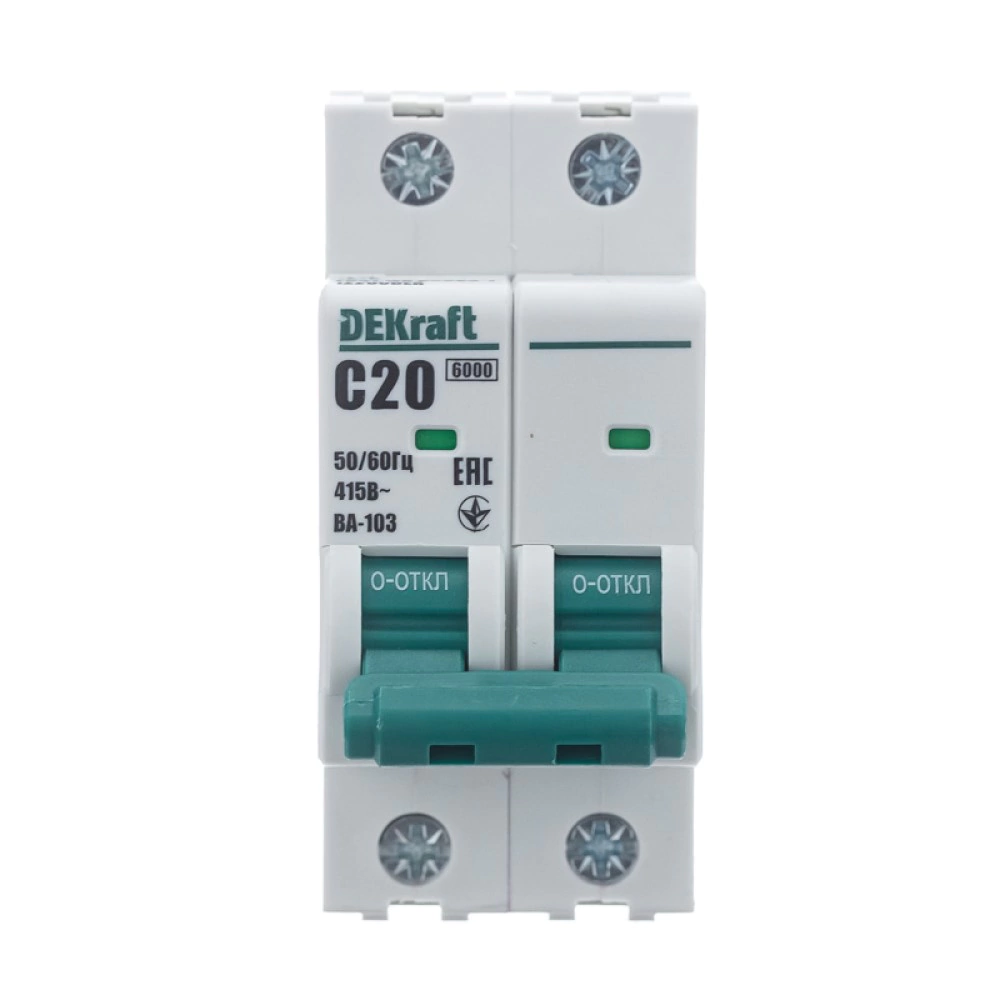 Выключатель автоматический DEKraft 2п 6 кА 20 А С