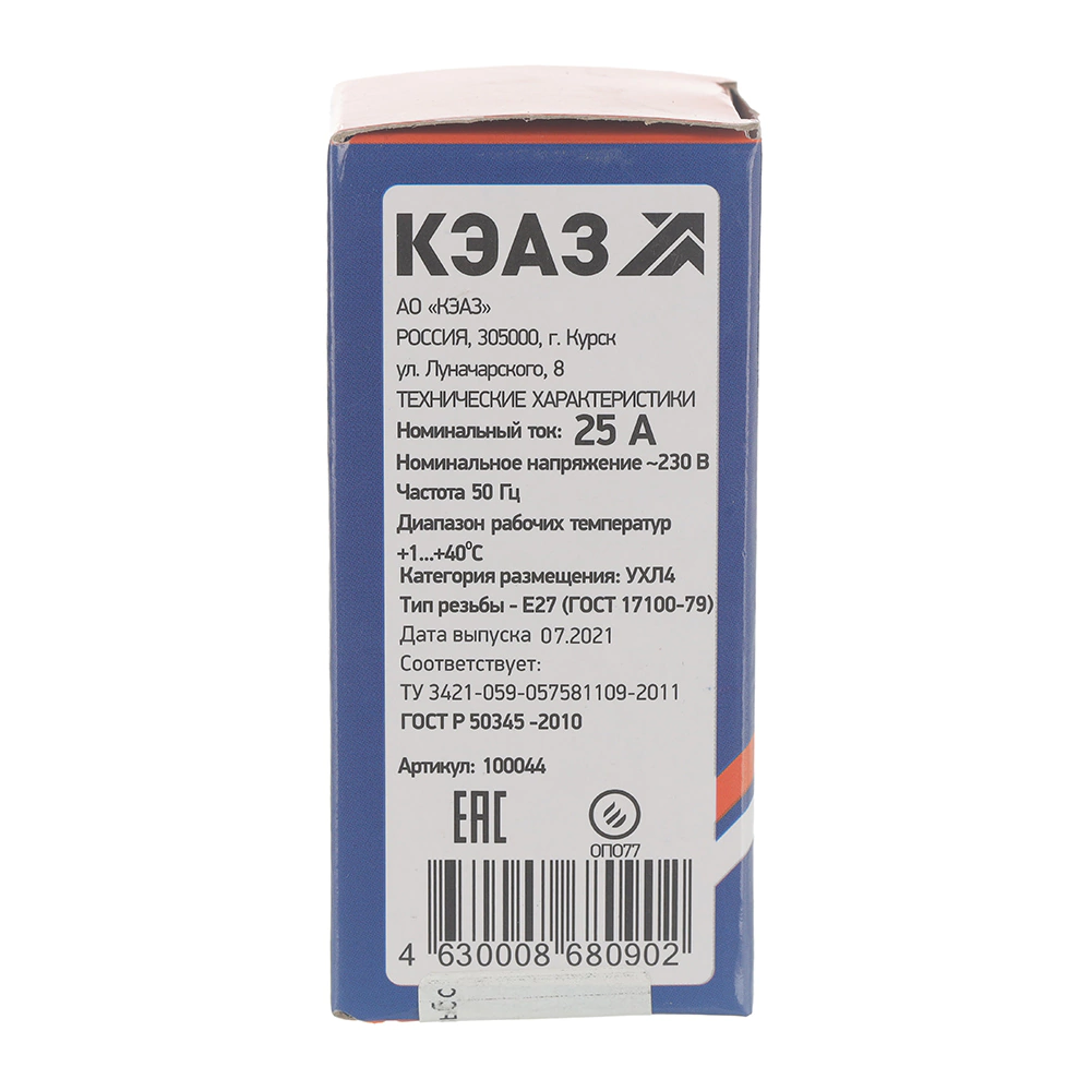 Предохранитель автоматический Пробка 25 А Е27