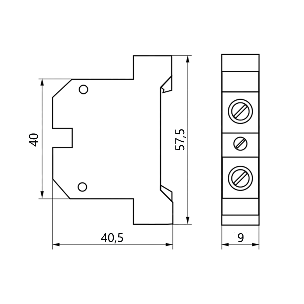 Клеммный зажим IEK на DIN-рейку ЗНИ-6 PEN желто-зеленый