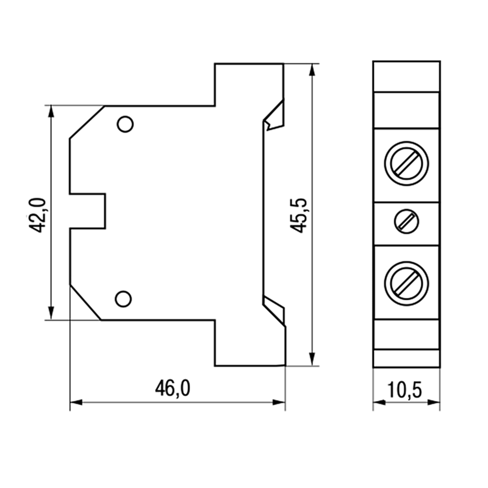 Клеммный зажим IEK на DIN-рейку ЗНИ- 10 серый