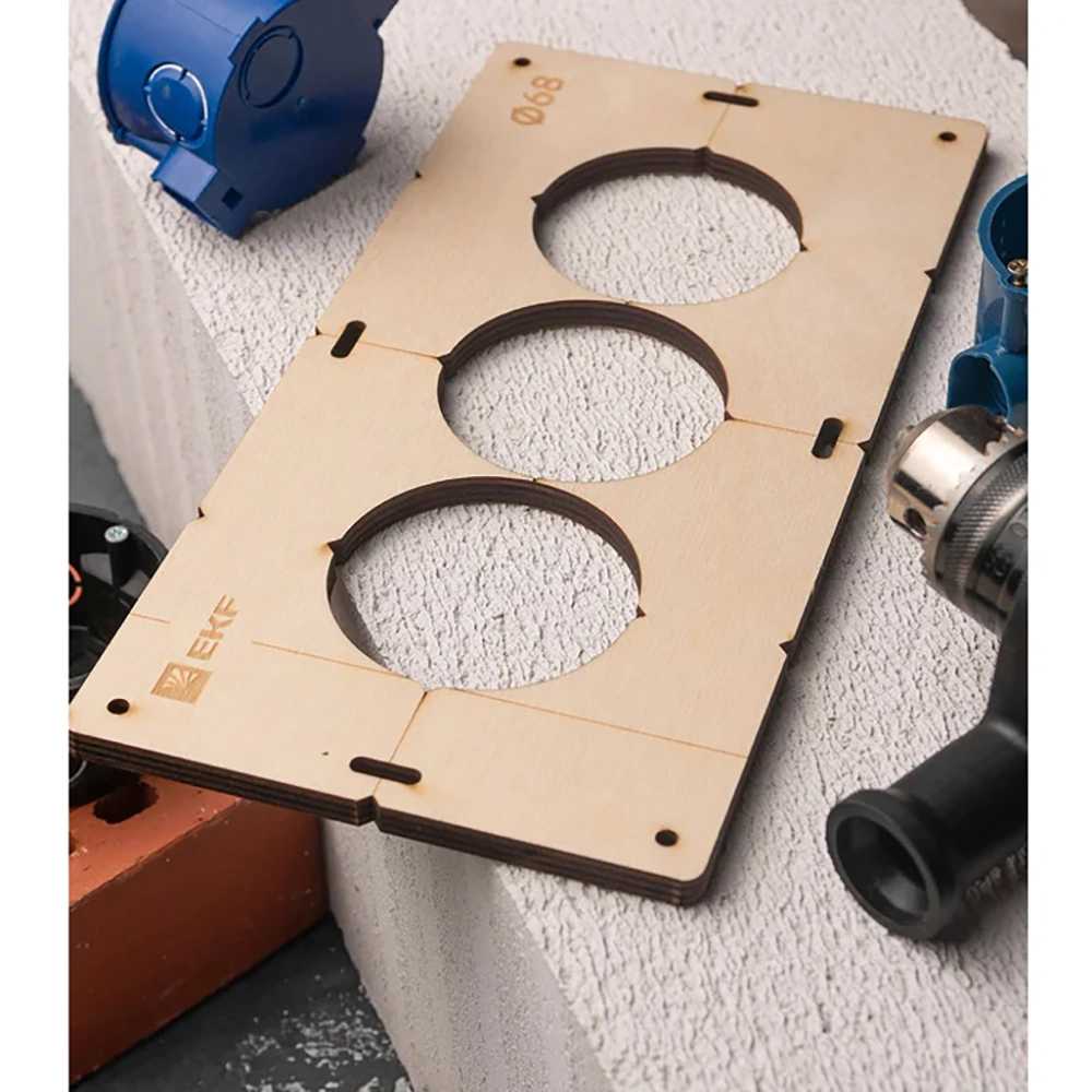 Шаблон для подрозетников 3 отверстия d68 мм EKF Expert