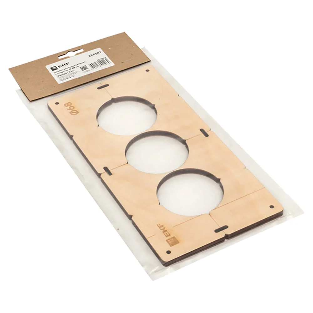 Шаблон для подрозетников 3 отверстия d68 мм EKF Expert