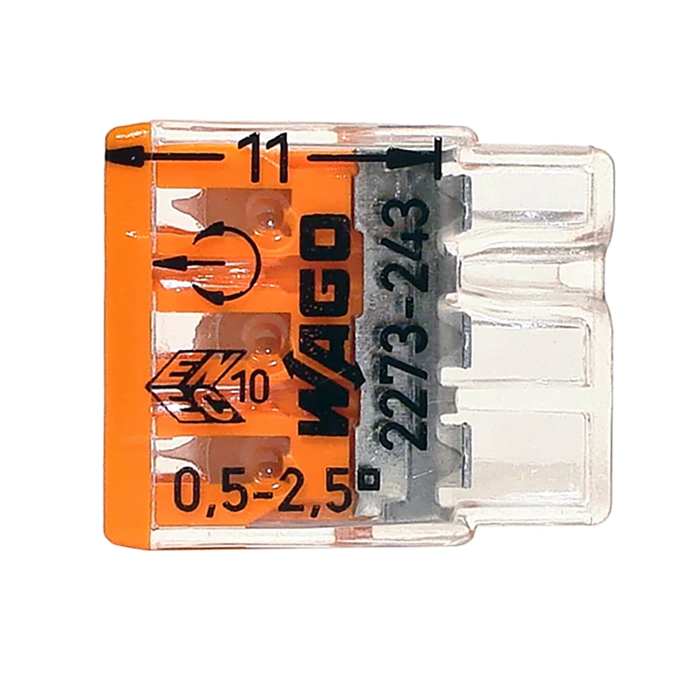 Клемма 3-х проводная с пастой 2273-243 100 шт WAGO