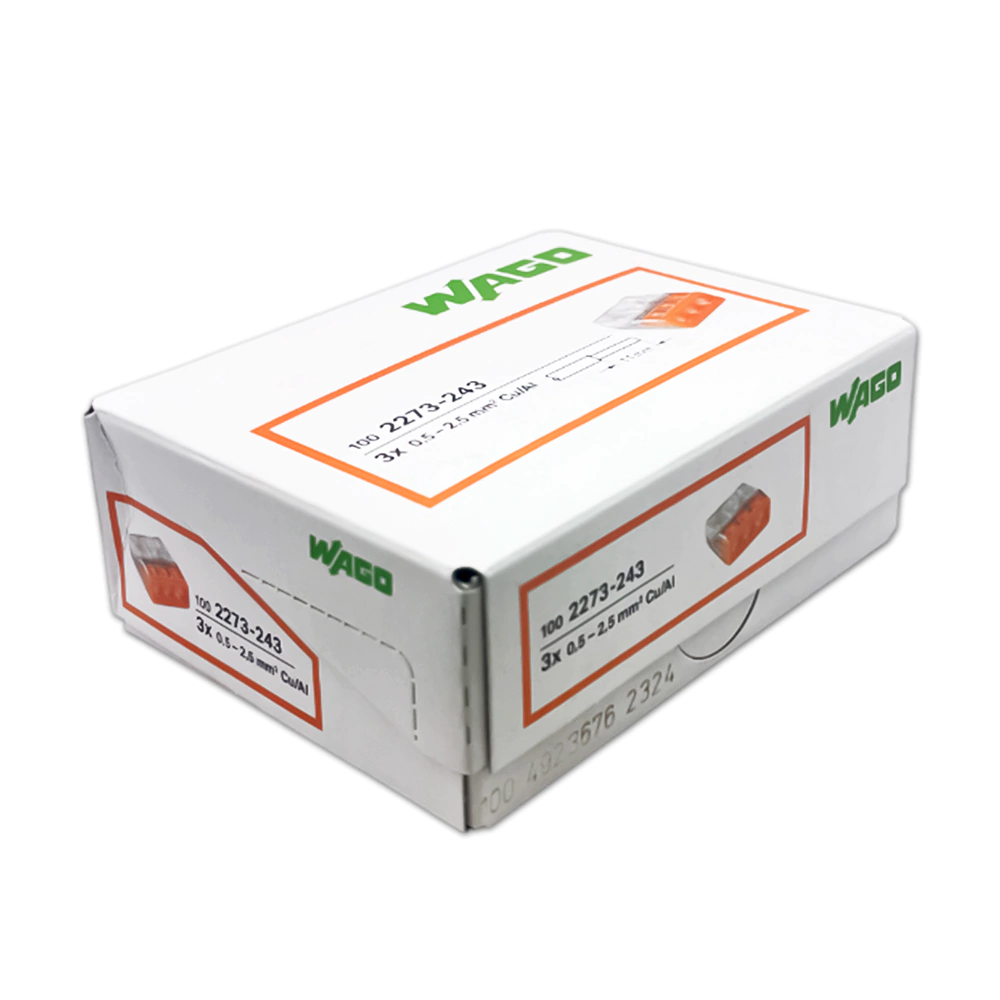 Клемма 3-х проводная с пастой 2273-243 100 шт WAGO
