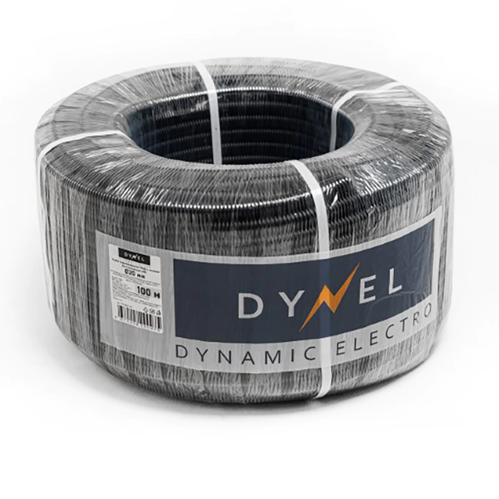 Труба гофрированная ПНД легкая с протяжкой d20 мм 100 м DYNEL