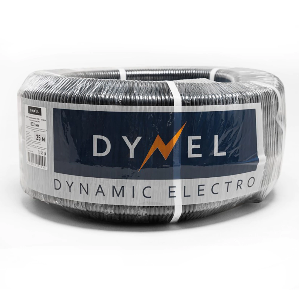 Труба гофрированная ПНД легкая с протяжкой d32 мм 25 м DYNEL
