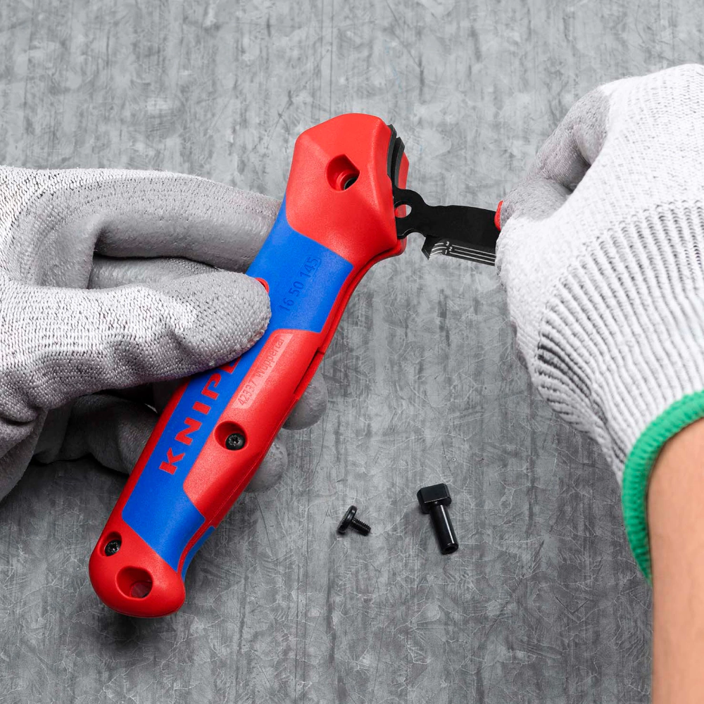Нож для кабеля c пяткой и трещоткой 146 мм KNIPEX