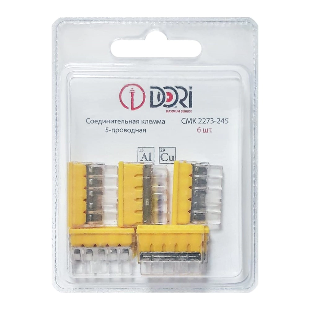 Клемма 5-ти проводная Dori 2273-245 с пастой 6 шт