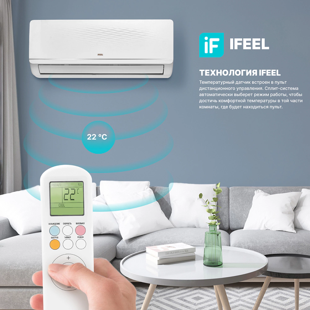 Кондиционер настенный инверторный CENTEK 9 kBTU (2,65 кВт)