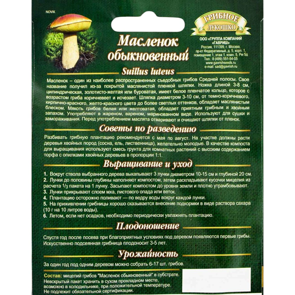 Масленок на зерновом субстрате 15 мл