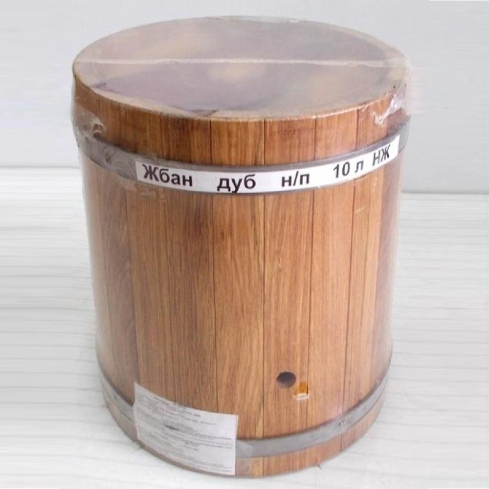 Дубовый бочонок БонПос 10 л с краном на подставке