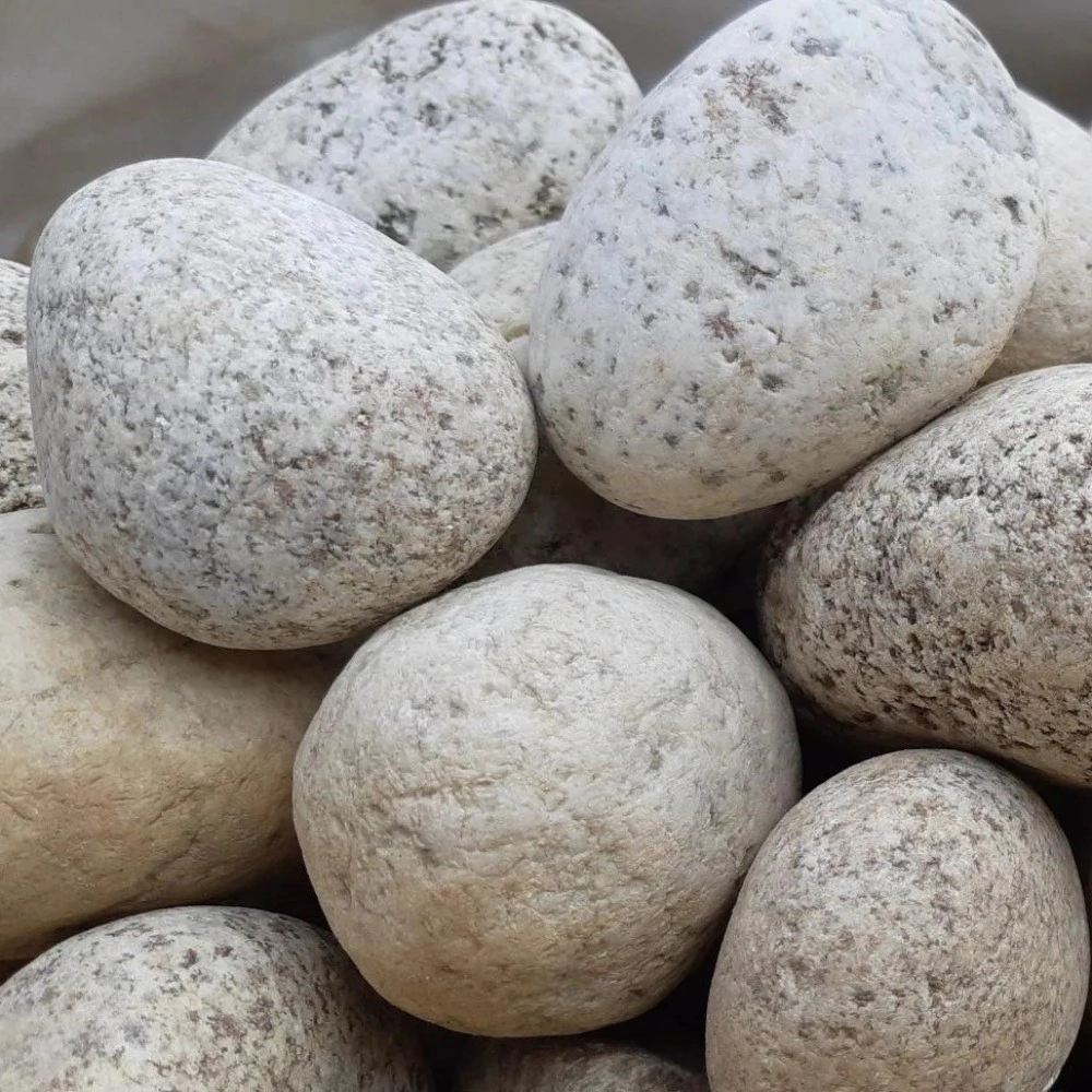 Камень декоративный Окатыш речной белый 100-200 мм 25 кг