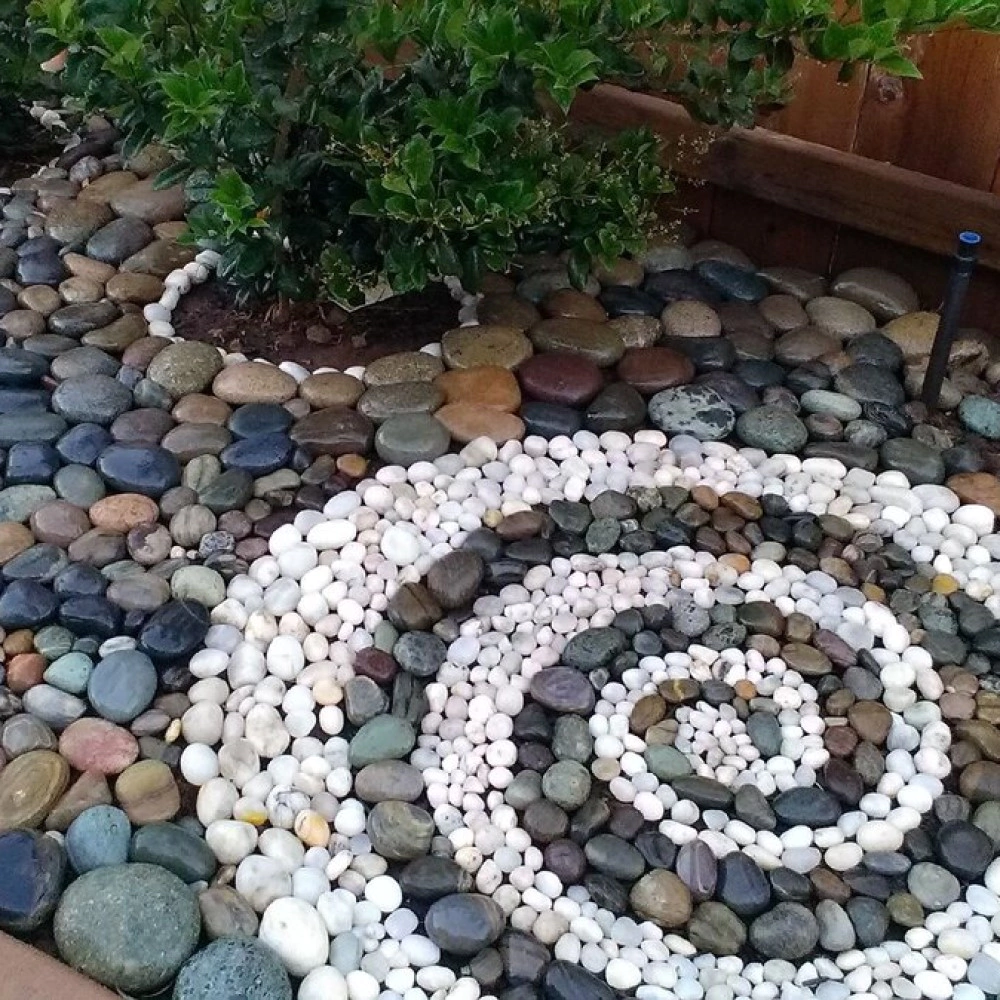 Камень декоративный Окатыш речной белый 100-200 мм 25 кг