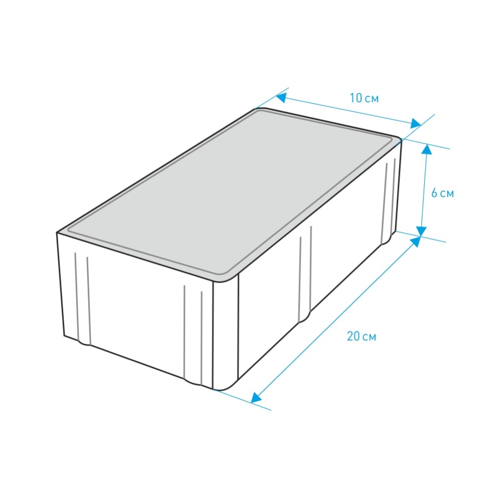 Плитка тротуарная Кирпич 20х10х6 см с фаской красная