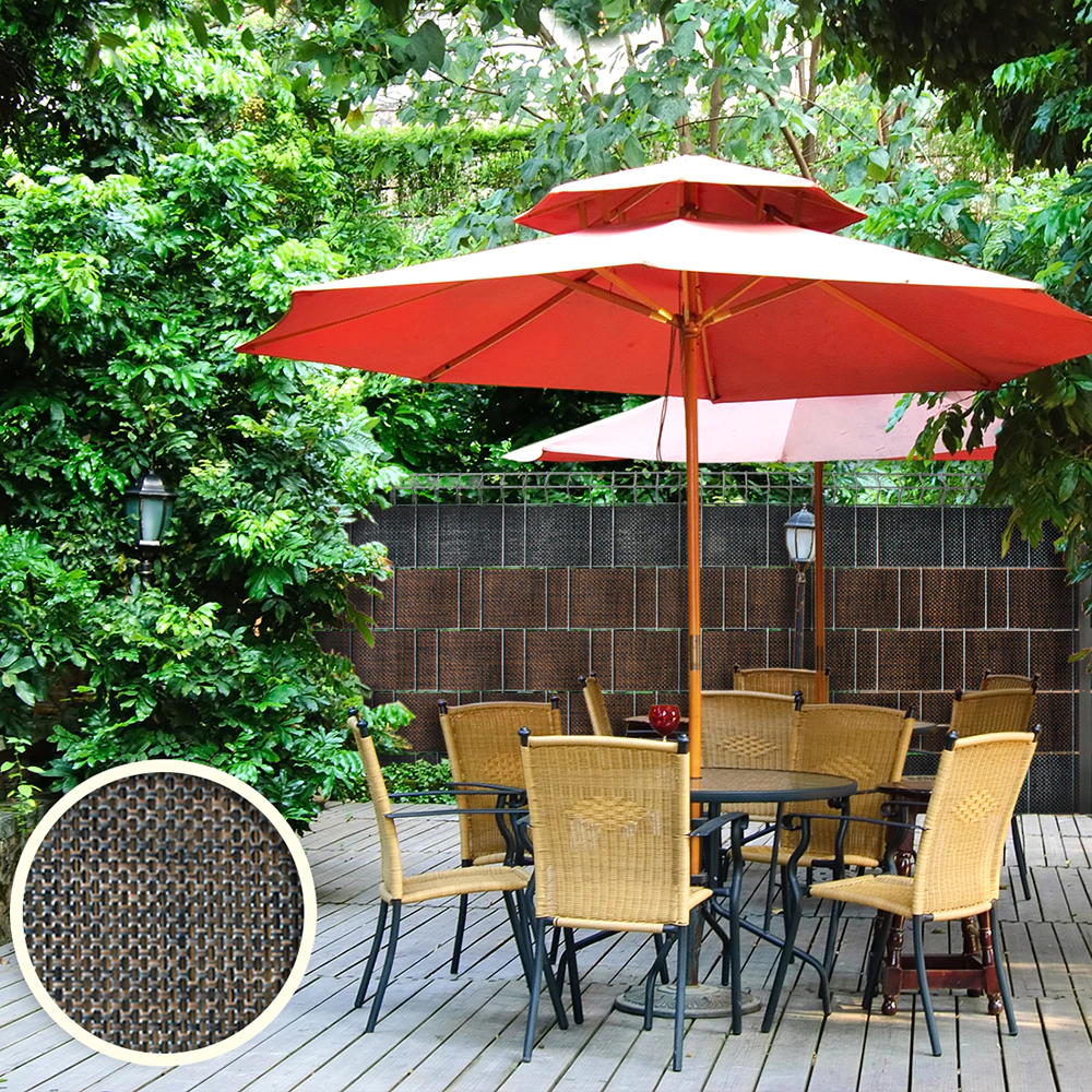 Полотно ветрозащитное для балкона из технораттанга ширина 1,2 м цвет медный