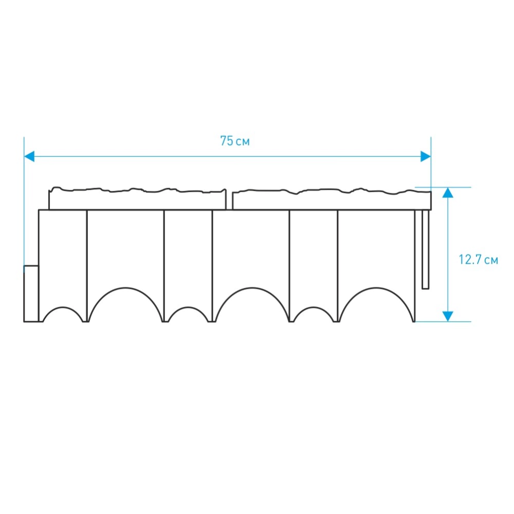 Бордюр 75х12,7 см серый мрамор Камешки